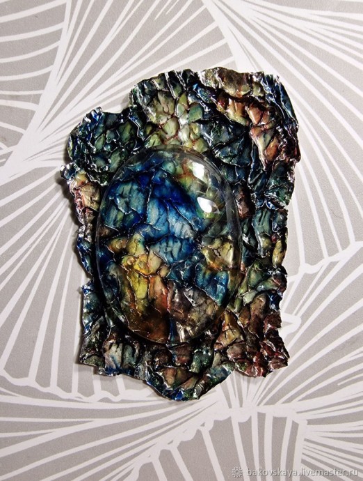 Создание подложки "Вдохновение лабрадоритом" для стеклянного кабошона: часть 2