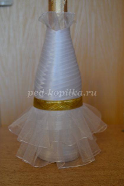 Украшение бутылок шампанского на свадьбу: мастер-класс, часть 2