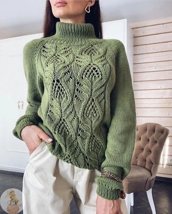 ​Шикарный узор для передней части свитера