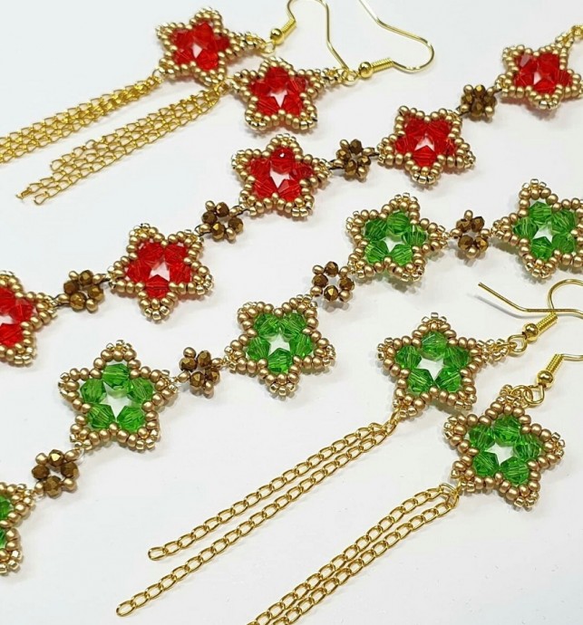 ​Звёздочка из бисера и биконуса