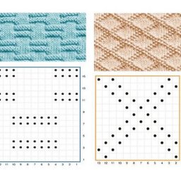 Интересные узоры из лицевых и изнаночных петель