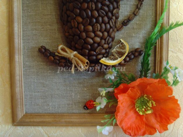 Панно из кофейных зерен: мастер-класс, часть 3