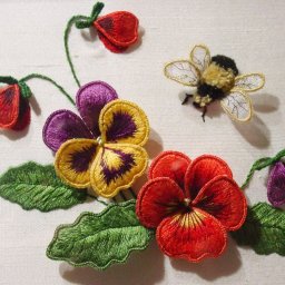 ​Вышивание объёмных цветов