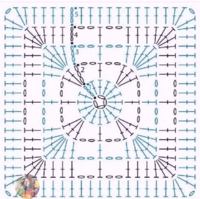 Квадратные мотивы крючком