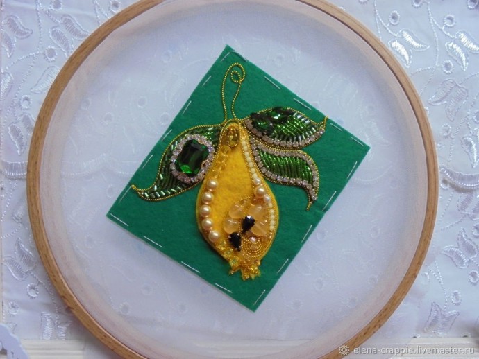 Создаем брошь "Спелая груша": часть 1