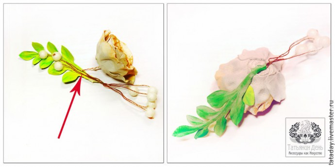 ​Создаем кожаную брошь-розу: часть 3