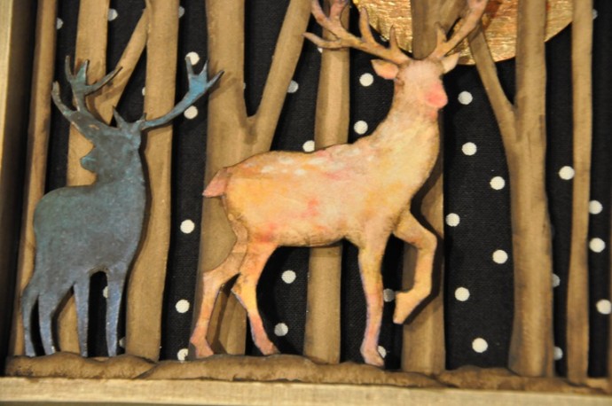 Декор шкатулки с двойной крышкой "Золотой волшебный лес": часть 2