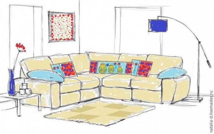 Шьём комплект чехлов "Матрёшки" для декоративных подушек: часть 1 Шьём комплект чехлов "Матрёшки" для декоративных подушек: часть 1