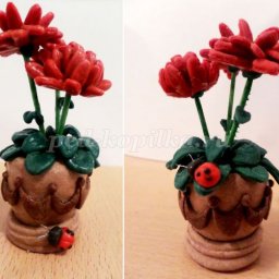 Цветок из солёного теста: часть 1