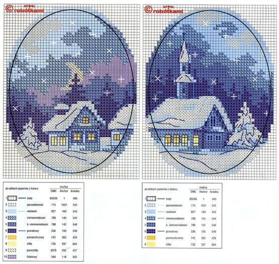 ​Вышиваем зимние картины: часть 2