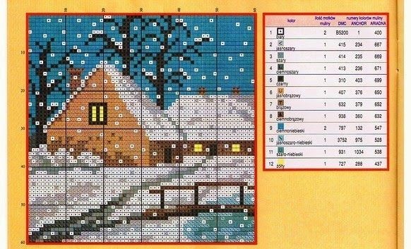 Вышиваем зимние картины: часть 3