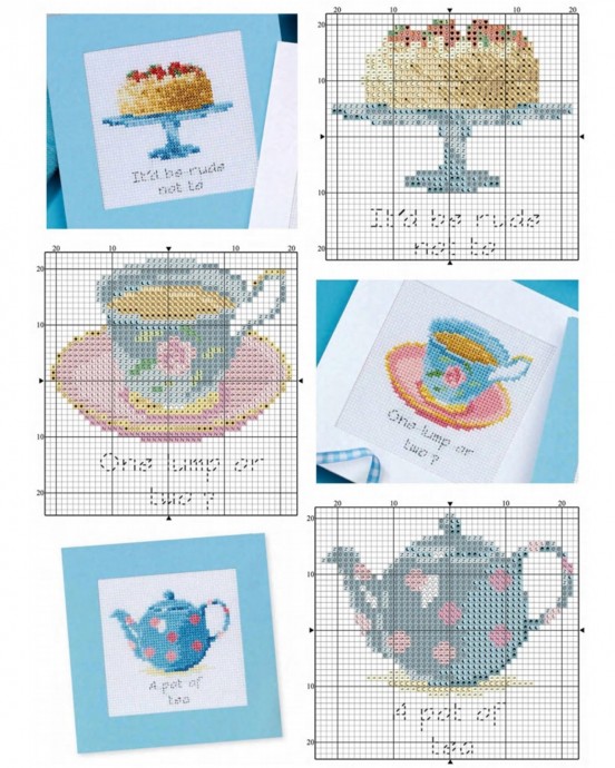 ​Чай со сладостями: идеи для вышивки крестом