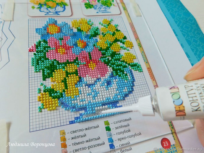 Имитируем вышивку в технике точечная роспись: часть 2 Имитируем вышивку в технике точечная роспись: часть 2