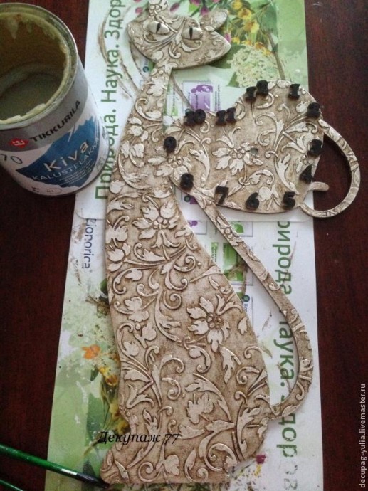 ​Создание настенных часов "Кошка-хамелеон": часть 3