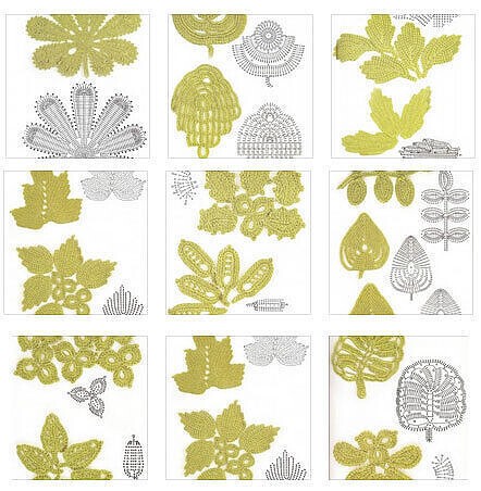 Вязаные листочки крючком