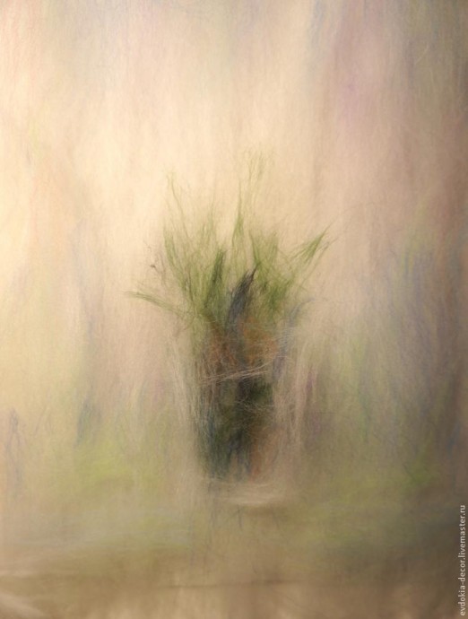 Создаем нежную картину из шерсти