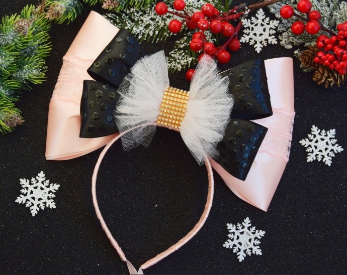 Новогодние ободки в стиле канзаши и не только Новогодние ободки в стиле канзаши и не только