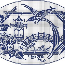 Вышитые картины с цветами в технике монохром