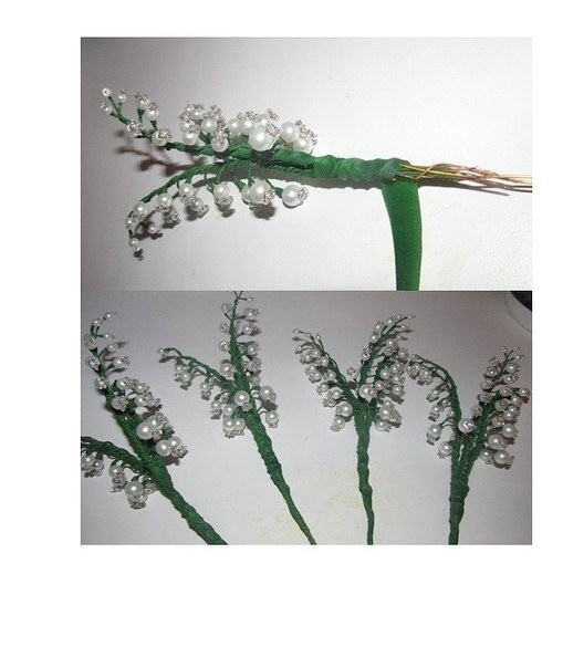 Букет ландышей из бисера: мастер-класс