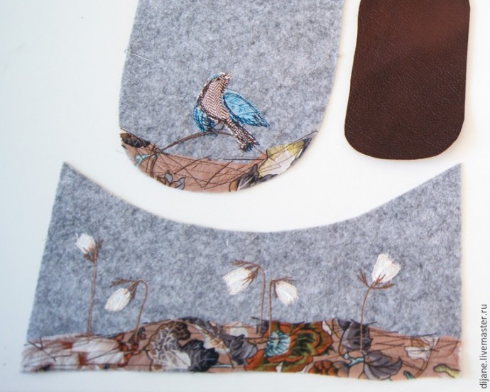 Вышиваем весну на косметичке из фетра