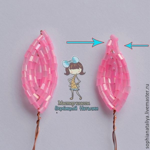 Пуансеттия "Рождественская звезда" из бисера и рубки