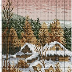 Вышиваем зимние пейзажи: часть 8