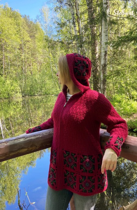 ​Кардиган с мотивами-мандалами