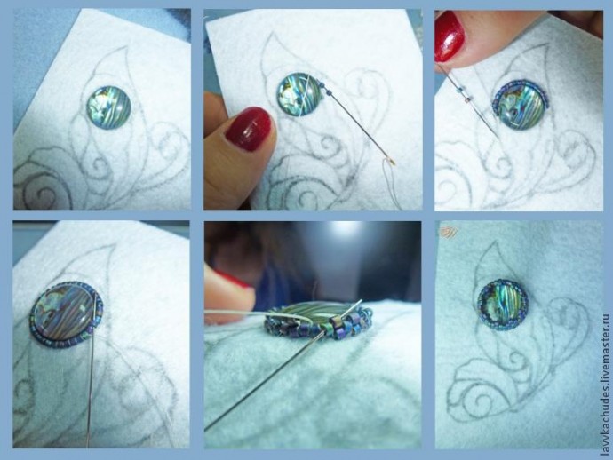 Вышивка бисером и жемчугом: брошь "Холодное лето" Вышивка бисером и жемчугом: брошь "Холодное лето"