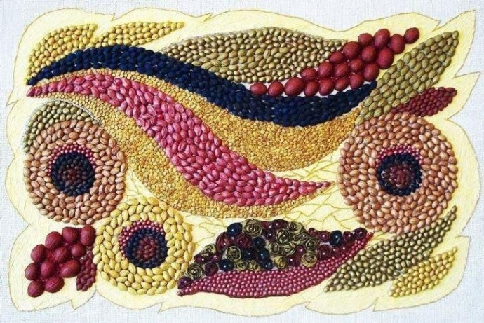 ​Мозаика из семян и круп