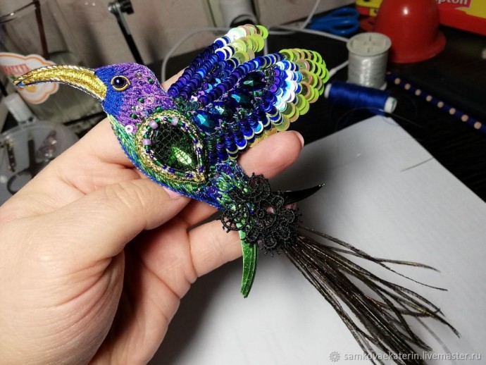 Делаем брошь "Колибри": часть 3