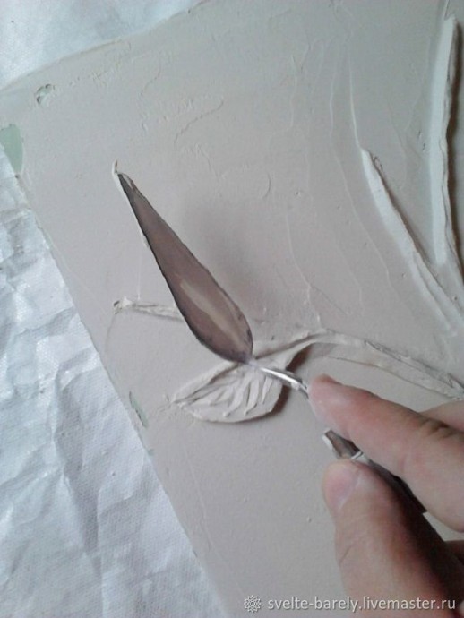 Создаем веточку розы из шпатлевки: часть 2