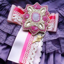 ​Брошь из бисера и лент: часть 6