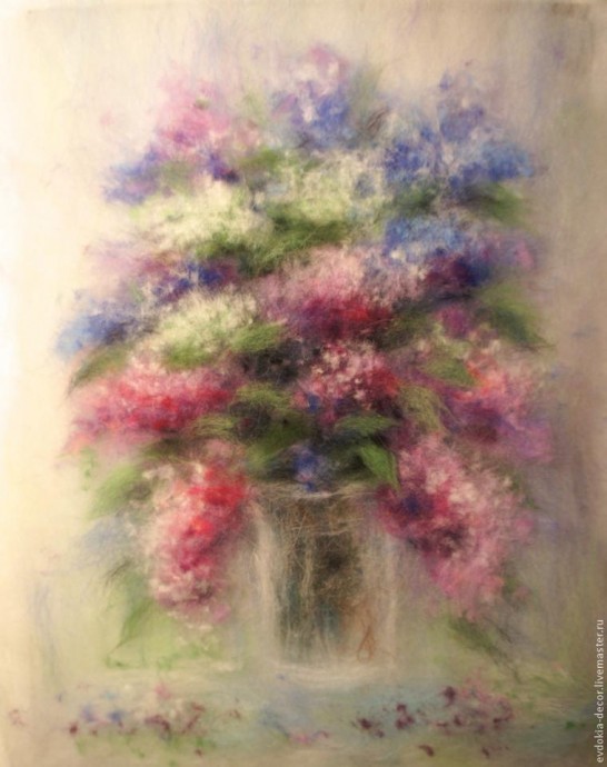 Создаем нежную картину из шерсти