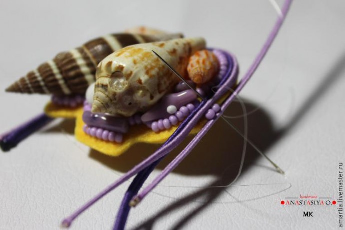 ​Сутажная брошь с ракушками: мастер-класс, часть 2