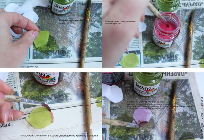 Шелковая бутоньерка роз: часть 1