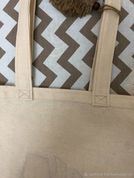 Сумка-шоппер с аппликацией из джутового шнура Сумка-шоппер с аппликацией из джутового шнура