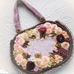 Вяжем сумку из атласной ленты: часть 3