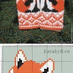 ​Варежки с лисичками