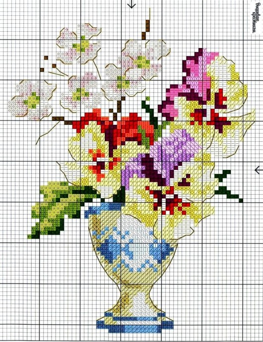 Вышиваем прекрасные букеты цветов