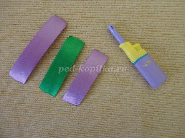 ​Фантазийный цветок из атласных лент: часть 1