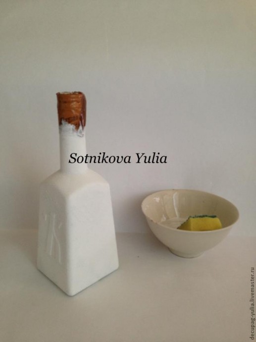 Декопатч стеклянной бутылки: мастер-класс