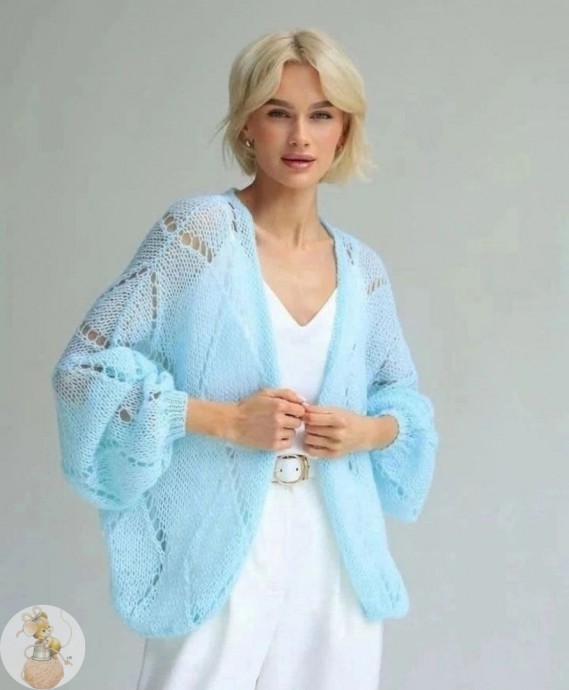 Ажур спицами для нежного кардигана