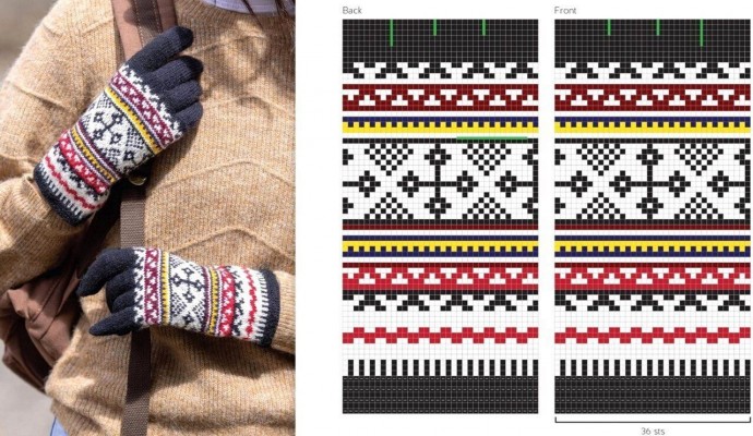 Перчатки с жаккардом