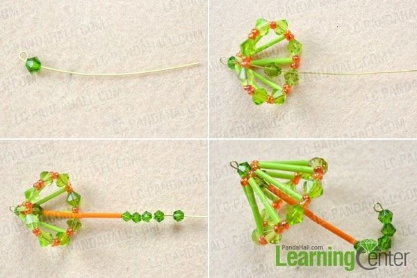 Зонтик из бисера, стекляруса, бусин