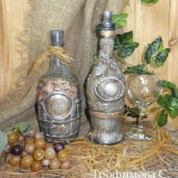 Декорируем стеклянную бутылку: часть 2