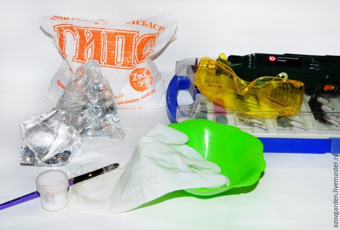 Создаём интерьерную статуэтку из стекла и гипса "Айсберг": часть 1 Создаём интерьерную статуэтку из стекла и гипса "Айсберг": часть 1