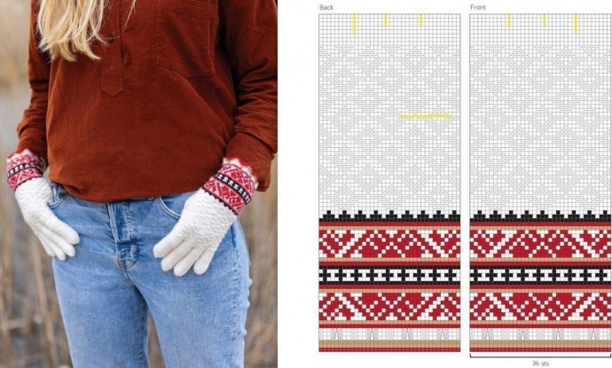 Перчатки с жаккардом