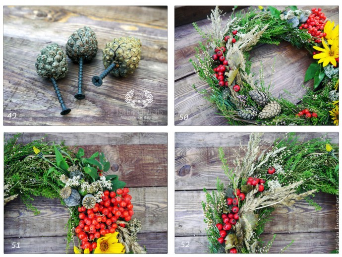 ​Создаем интерьерную композицию "Праздничный веночек": часть 2