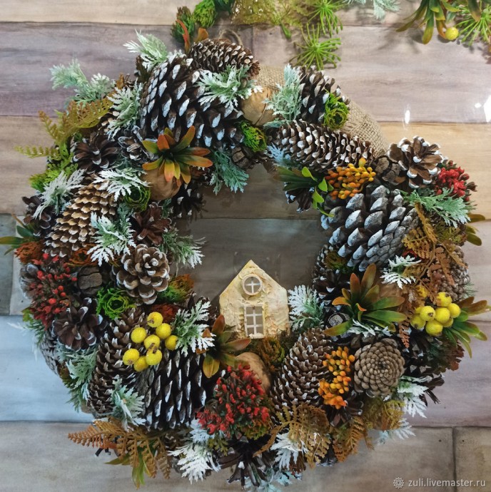 Создаём рождественский венок: часть 4