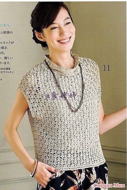 ​Ажурный топ крючком